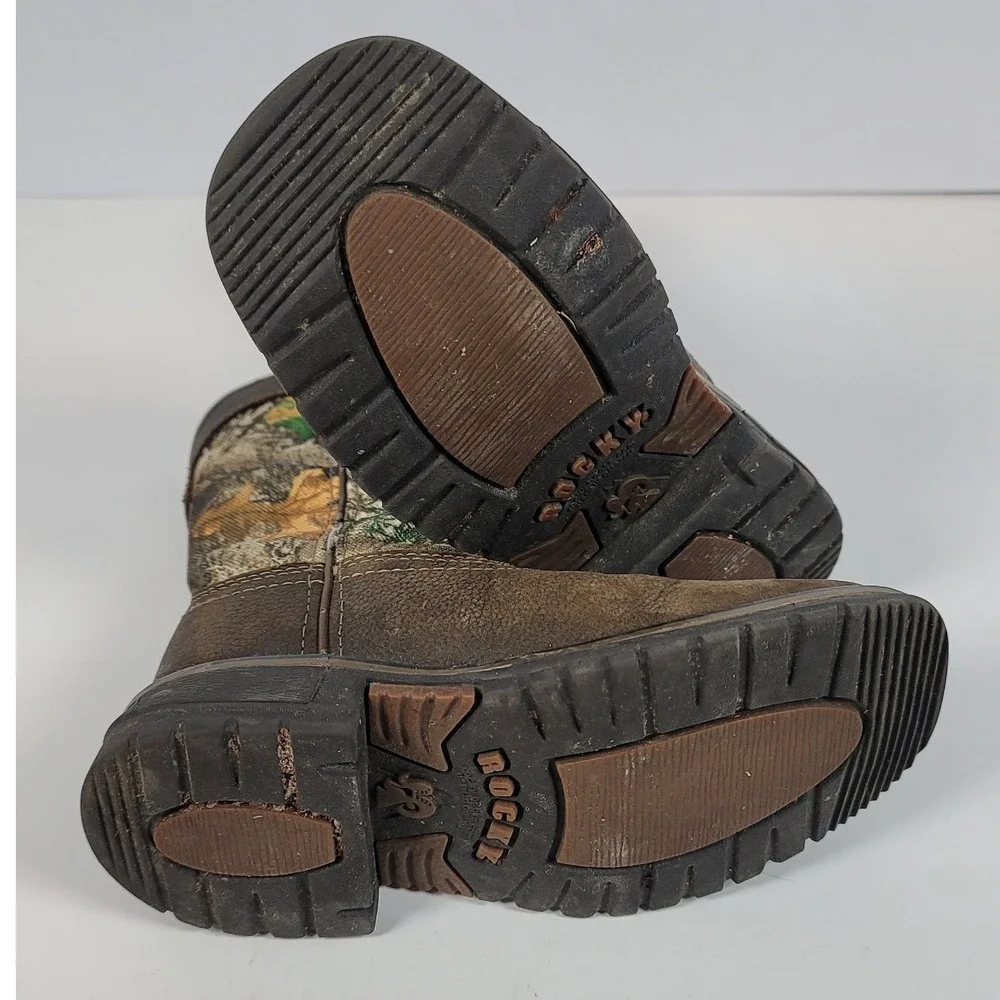 Rocky Kids 8 inch Waterproof Western Boots Brown Realtree Camo RKW0258C Size 11M
